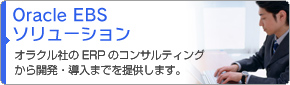 Oracle EBS ソリューション：オラクル社のERPのコンサルティングから開発・導入までを提供します。